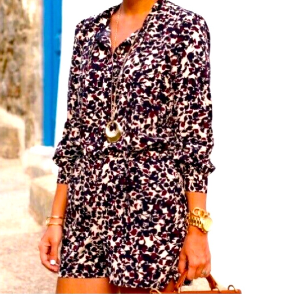 LOFT FLORAL SHORTS ROMPER (a431)